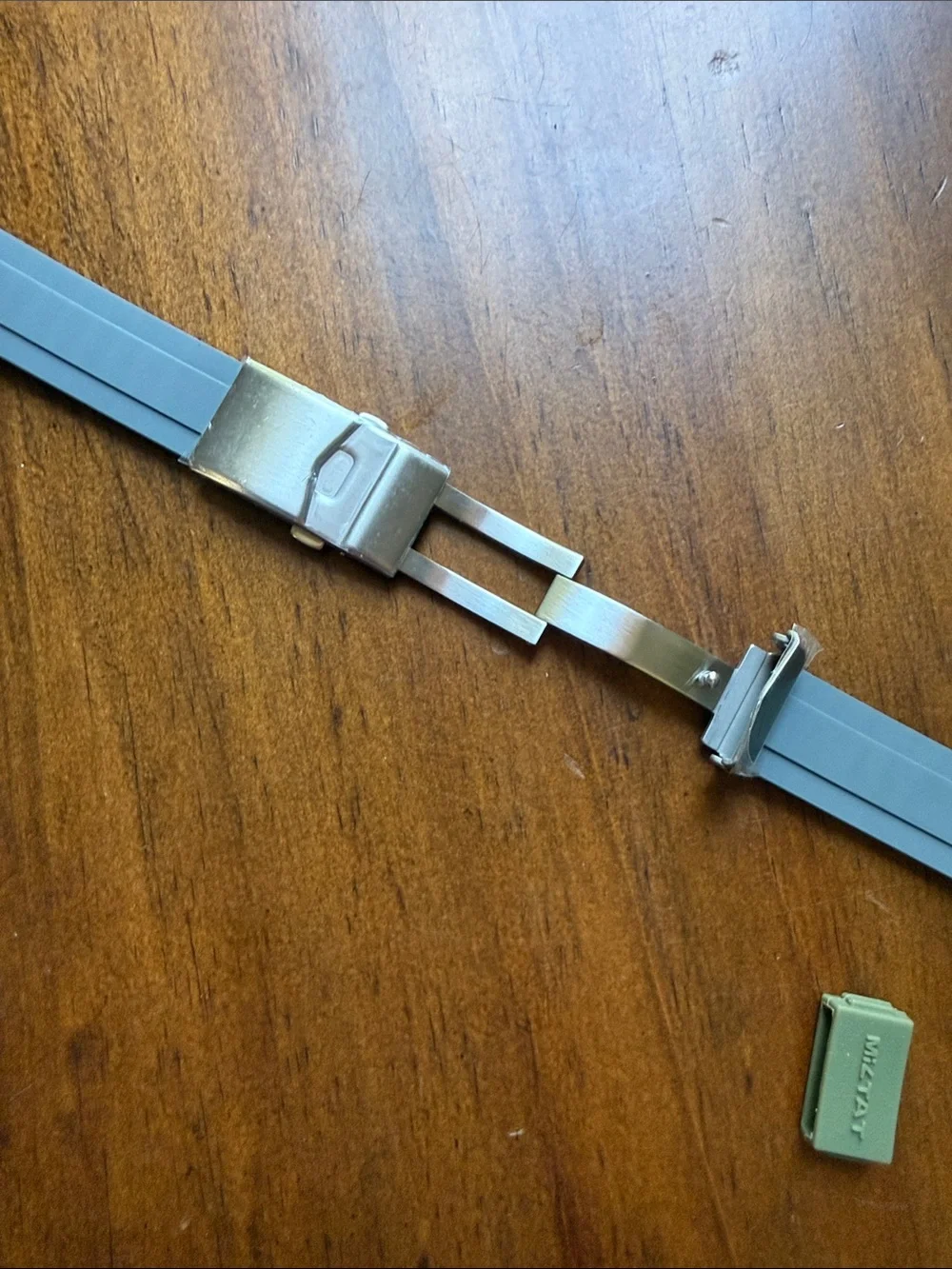 Rubber strap for Seiko Alpinist with solid stainless end links and spring bars
